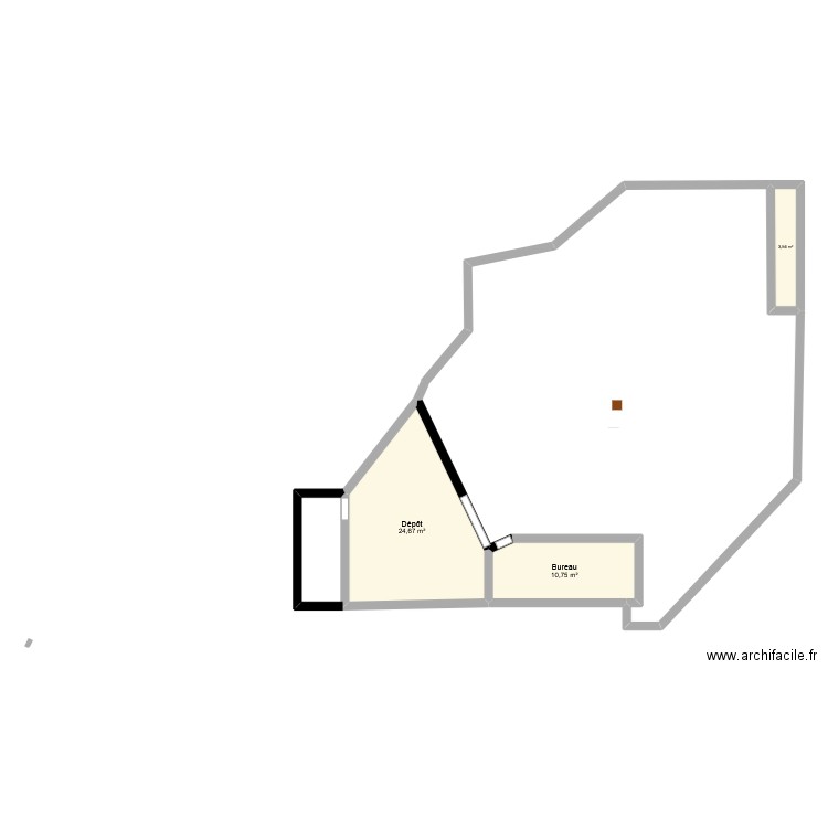 Oseo Monthey (base). Plan de 3 pièces et 39 m2