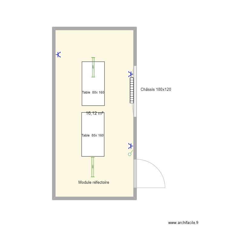 Refectoire pour belgeonne design sprl. Plan de 1 pièce et 16 m2