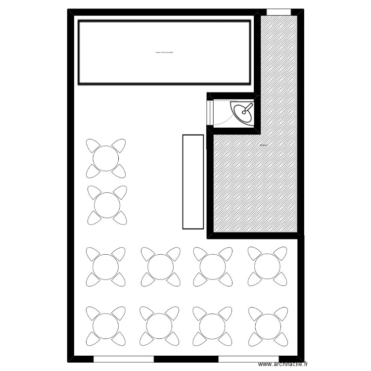 vfc. Plan de 1 pièce et 89 m2