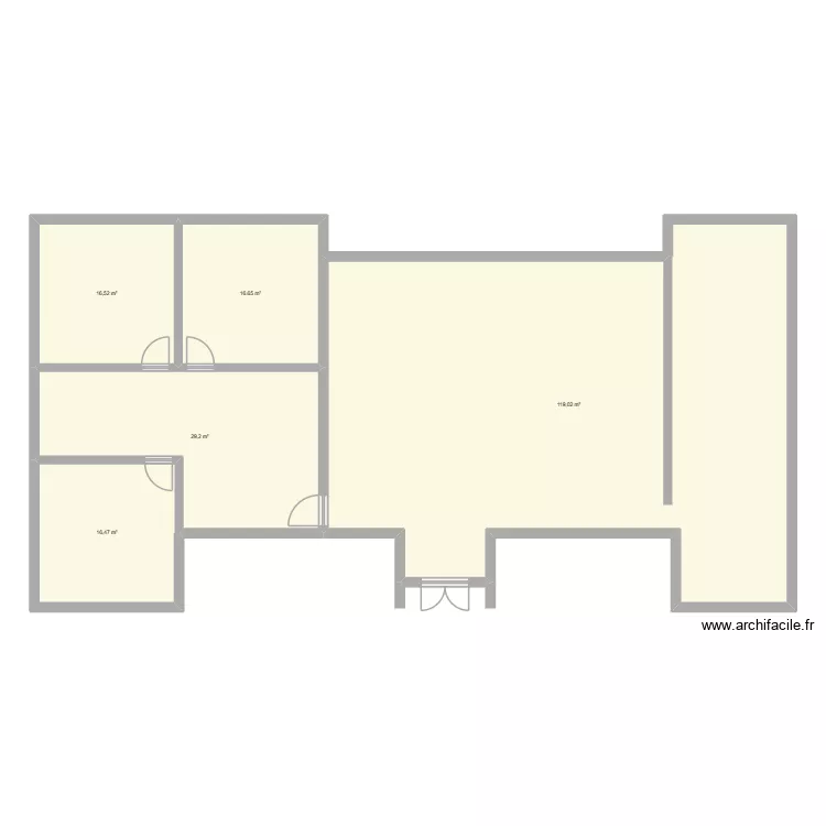 plan 1. Plan de 5  et 198 m²