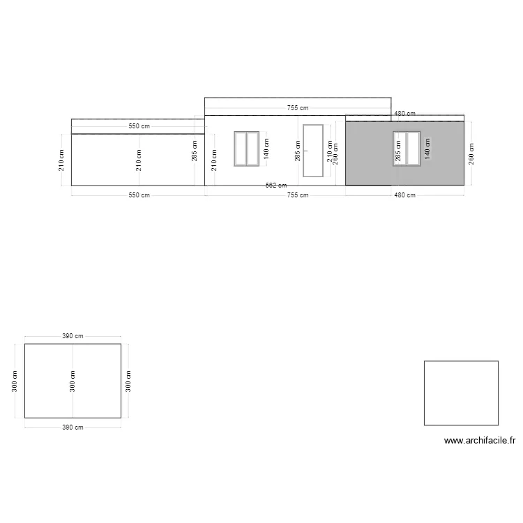 Façade sud. Plan de Façade sud. Plan de