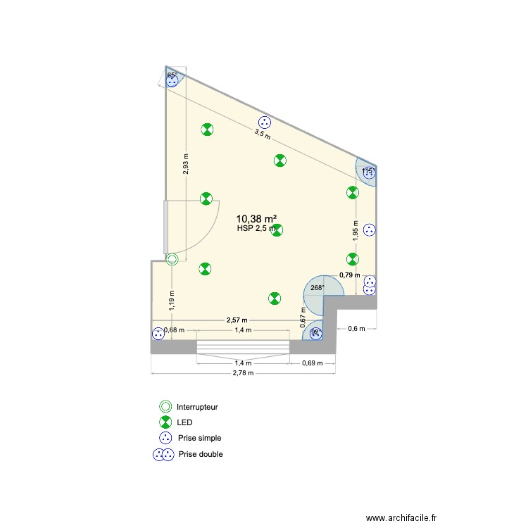 Ancien cabanon à devenir bureau2. Plan de 2 pièces et 10 m2