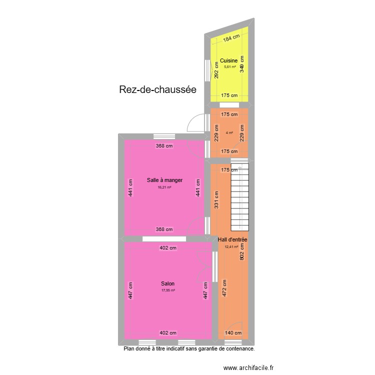REZ Palais 47 . Plan de 5 pièces et 56 m2