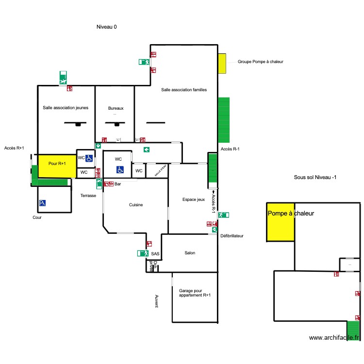 Plan d\'evacuation PRIJALJI BOSNE DZEMAT 1.2 avant VEI. Plan de 0 pièce et 0 m2
