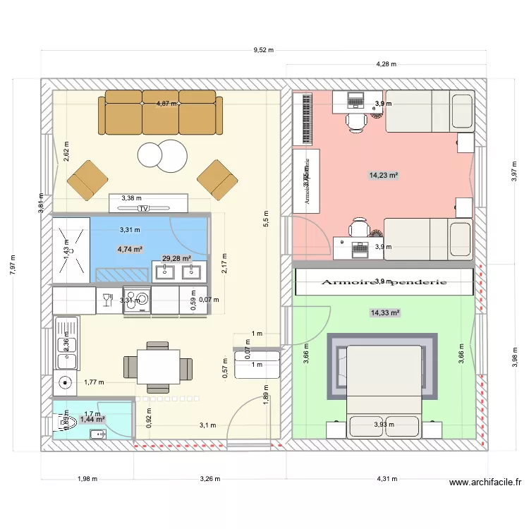 sevres8. Plan de 5 Pièces et 64 m² sevres8. Plan de 5 Pièces et 64 m²