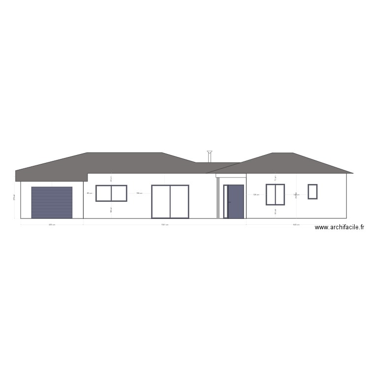 Plan de facade maison. Plan de 0 pièce et 0 m2
