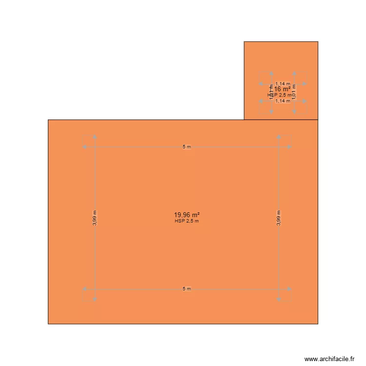 abris AGICOLE. Plan de 2  et 21 m²