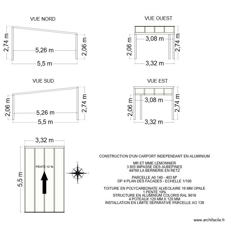DP 4 LEMONNIER. Plan de 
