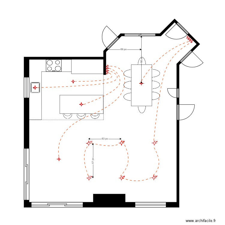 rheault. Plan de 1 pièce et 56 m2