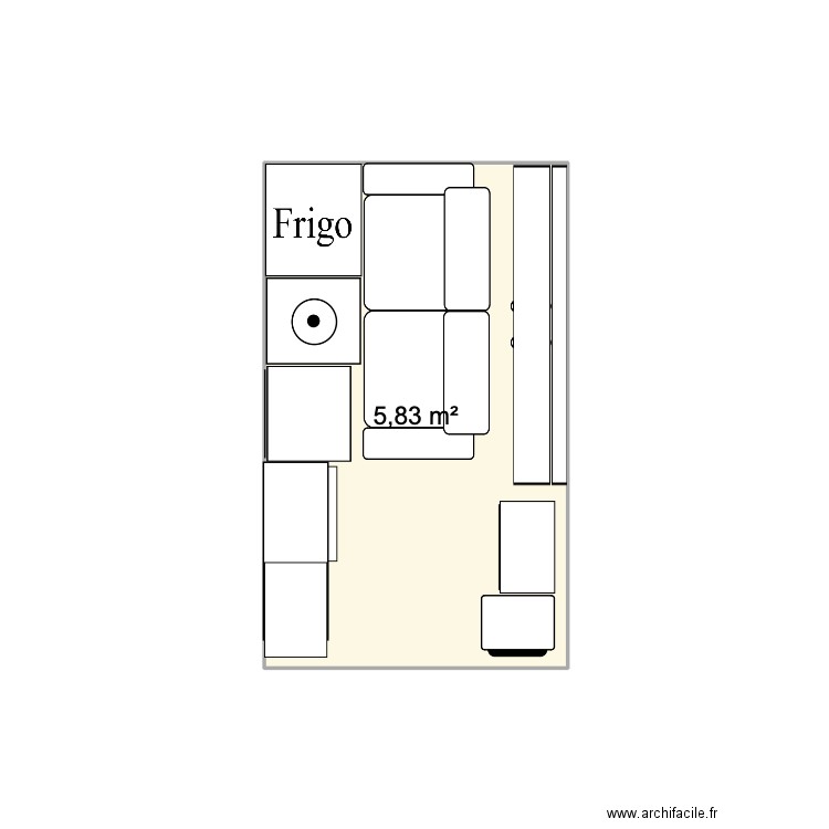 camion 11m3. Plan de 1 pièce et 6 m2