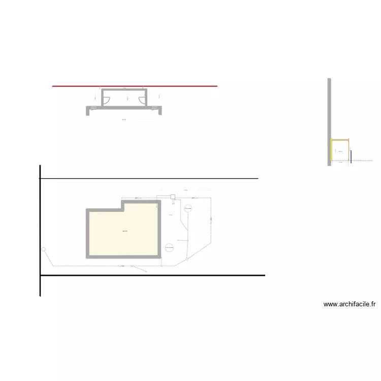 Egouts extérieur. Plan de 1 et 48 m² Egouts extérieur. Plan de 1 et 48 m²