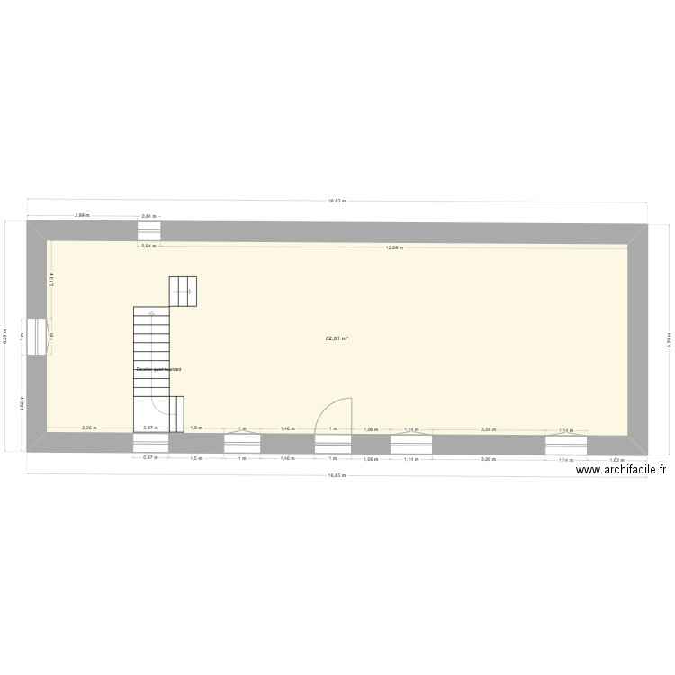 renove 1. Plan de 1 pièce et 83 m2