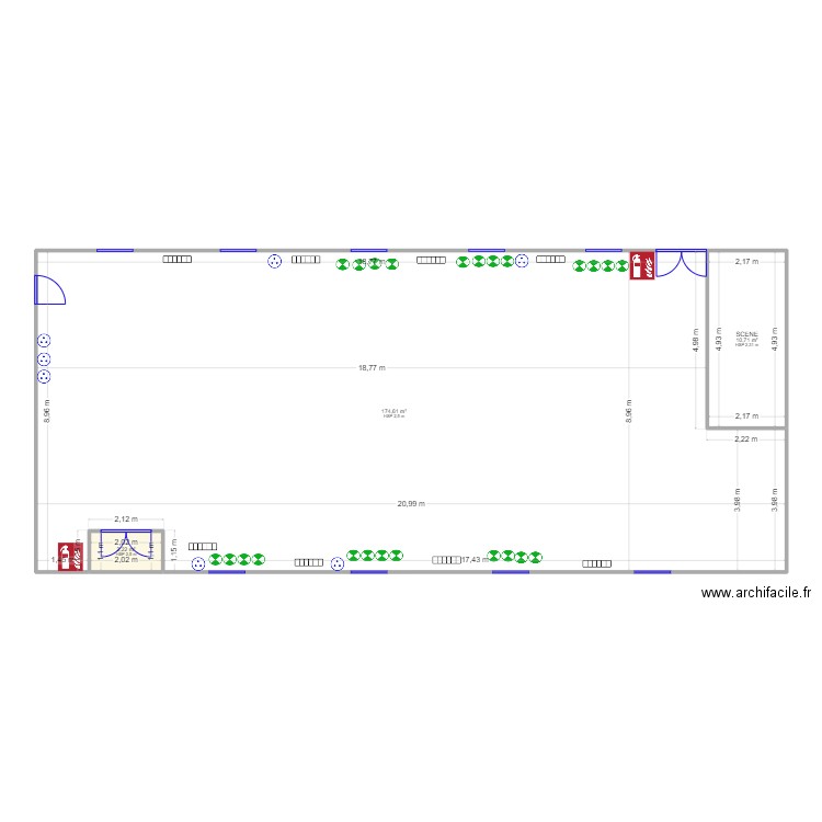 Salle Bainghen echelle. Plan de 0 pièce et 0 m2