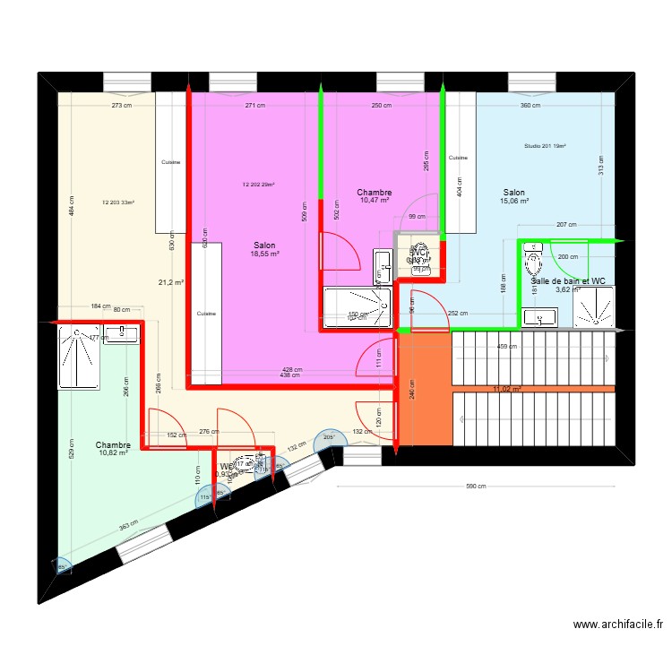 Liberté étage 2 V1. Plan de 0 pièce et 0 m2