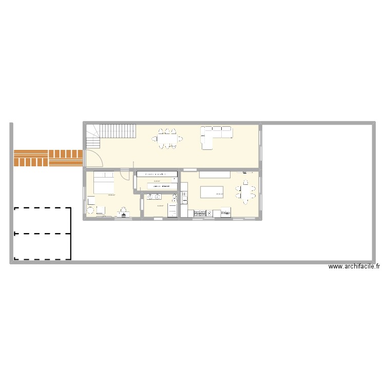 kkj. Plan de 5 pièces et 121 m2