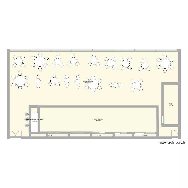 RESTAU CATALAN. Plan de 7  et 191 m²