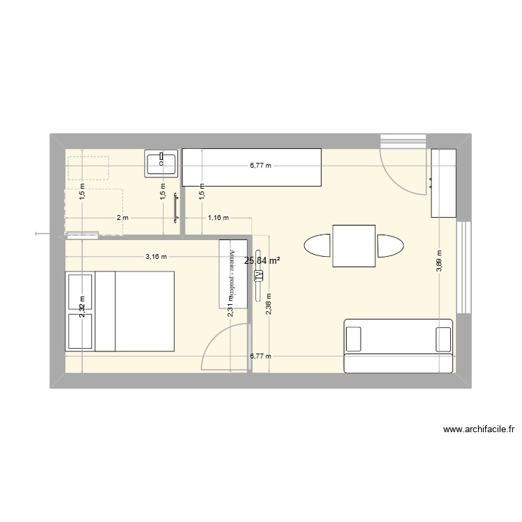 appart 1. Plan de 0 pièce et 0 m2