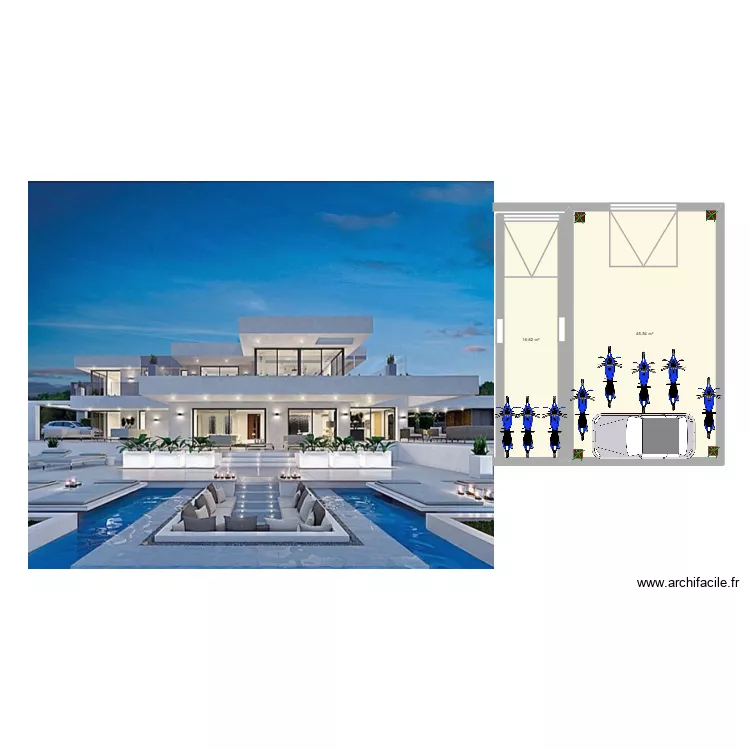 luca pro. Plan de 2  et 62 m²