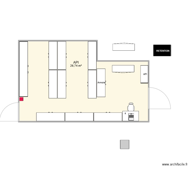 338 -1. Plan de 1 pièce et 27 m2