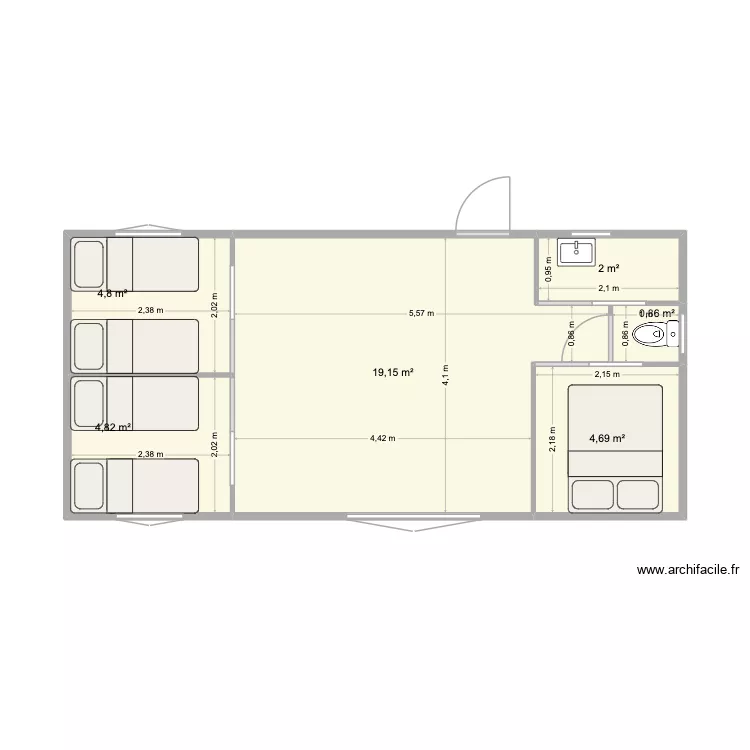 cabane. Plan de 6 et 36 m² cabane. Plan de 6 et 36 m²