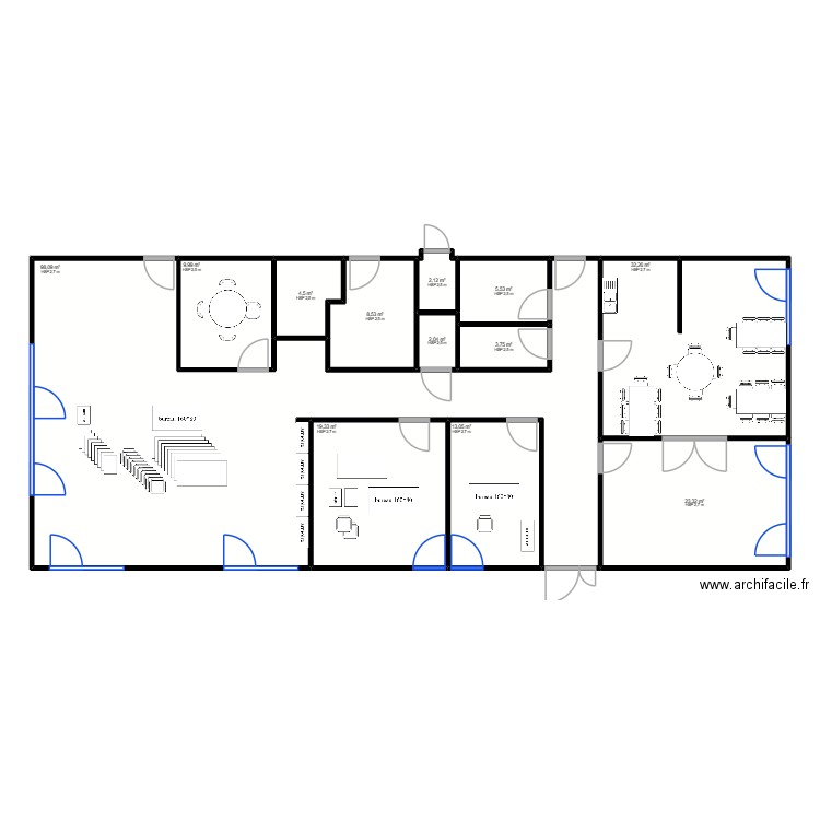 DMG 3. Plan de 12 pièces et 223 m2