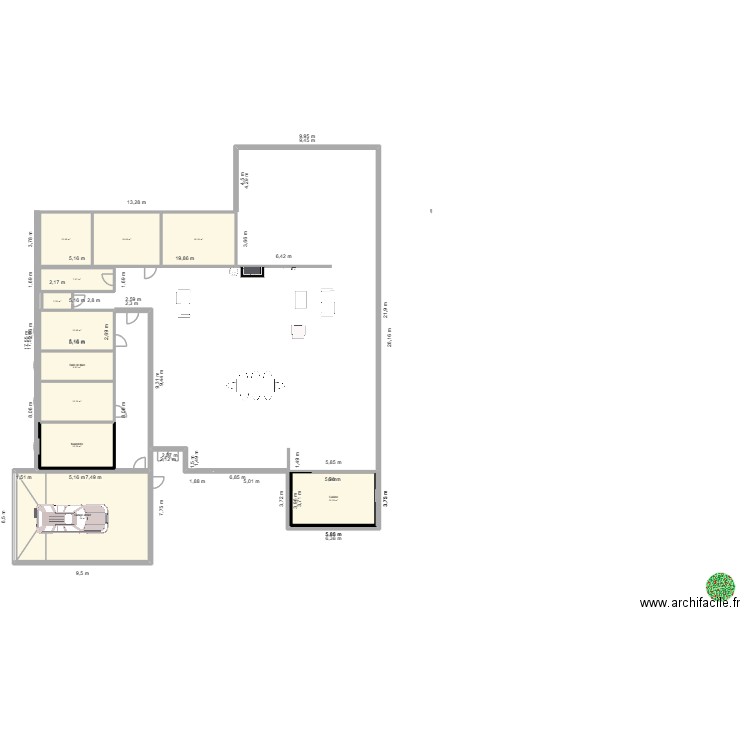 plan T3 meximieux nue. Plan de 11 pièces et 184 m2
