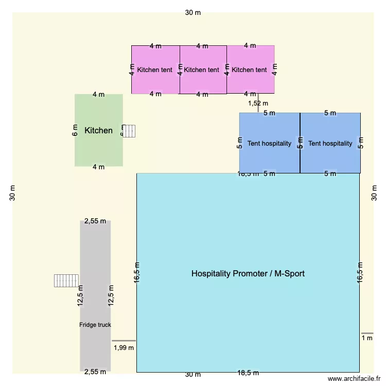 WRC Layout / Bivouac Catering. Plan de 