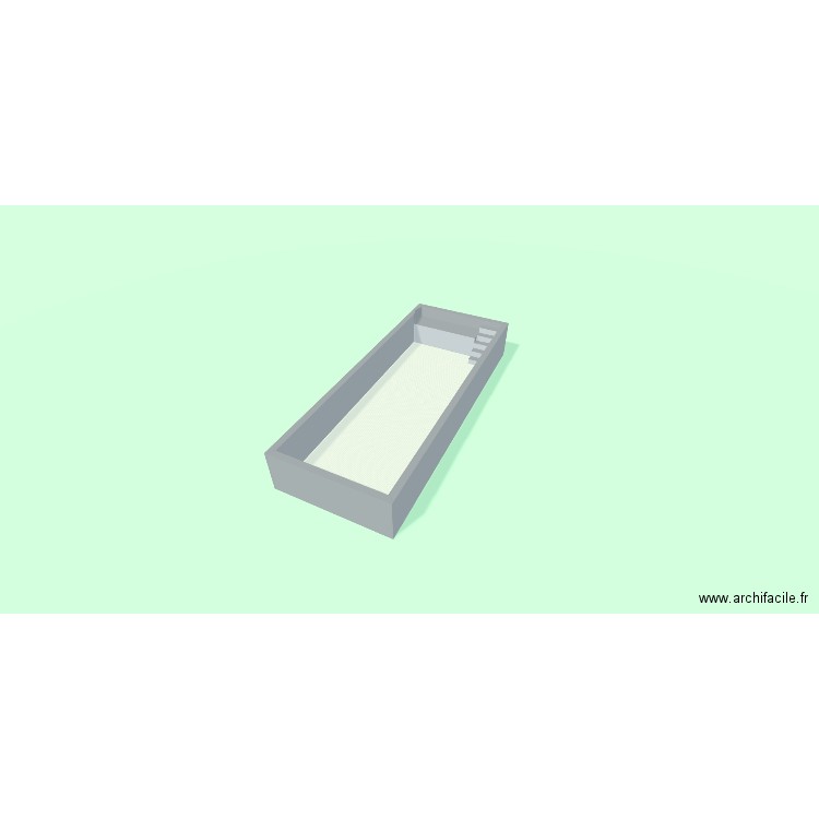 escalier. Plan de 1 pièce et 42 m2