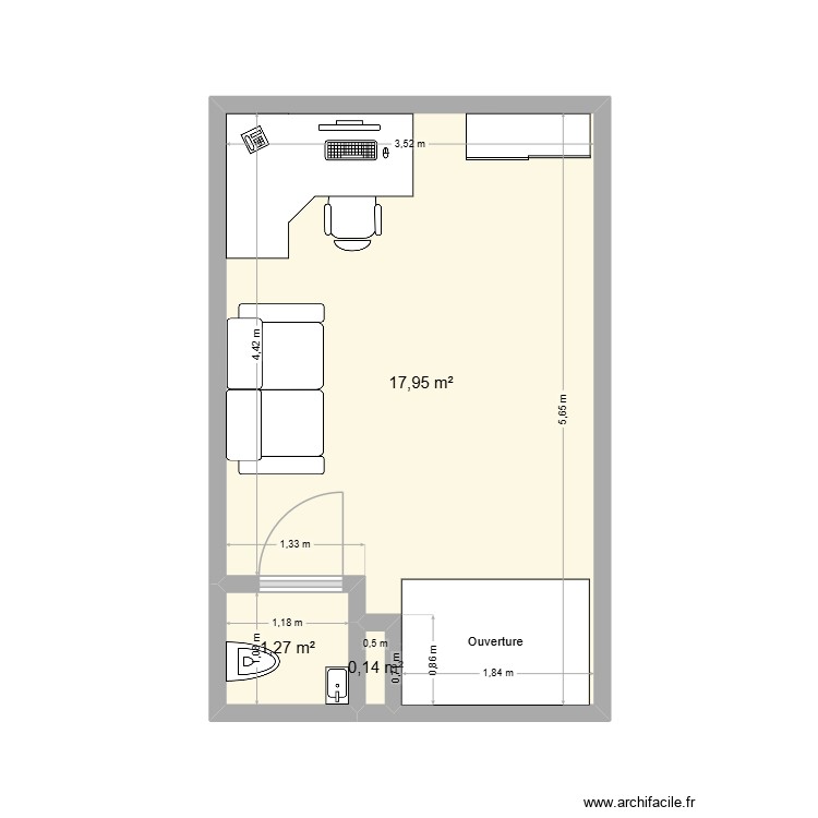 Bureau Champagne. Plan de 0 pièce et 0 m2