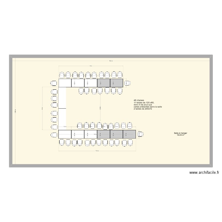 Plan de table mariage 1-1. Plan de 1 pièce et 183 m2