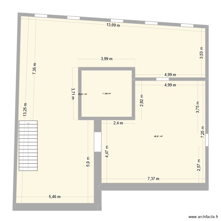 loc BCS. Plan de 3 pièces et 152 m2