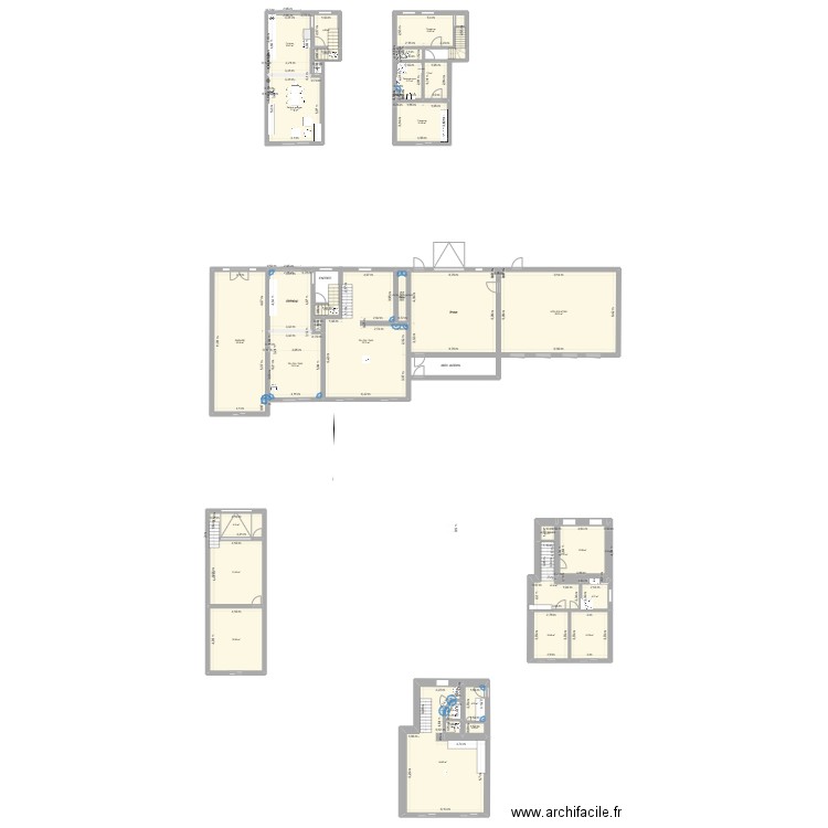 MAISON 1. Plan de 38 pièces et 528 m2