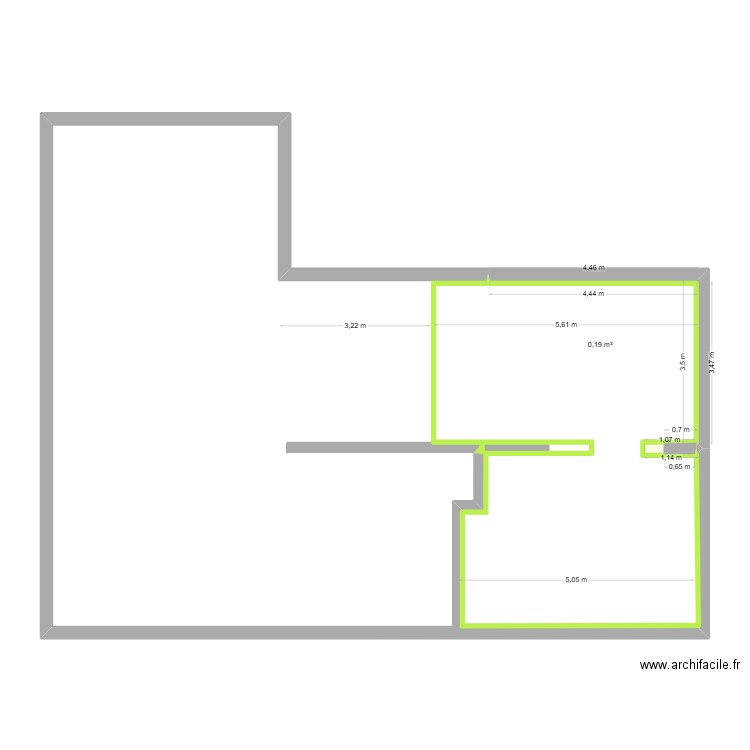 sous sol ben. Plan de 1 pièce et 0 m2