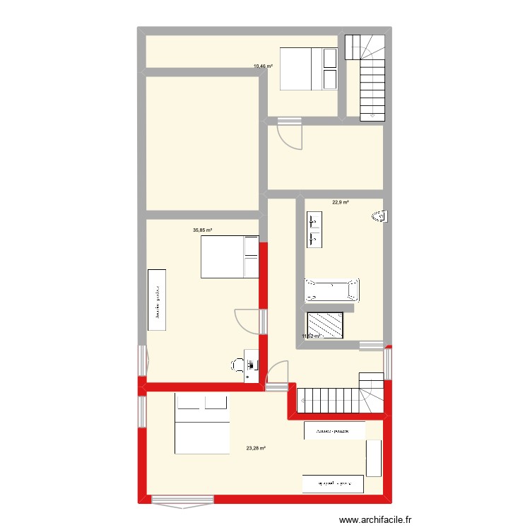 annexe 1er (option 2). Plan de 0 pièce et 0 m2