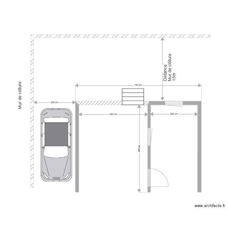 2024 terrasse et cabano et clôture. Plan de 0 pièce et 0 m2