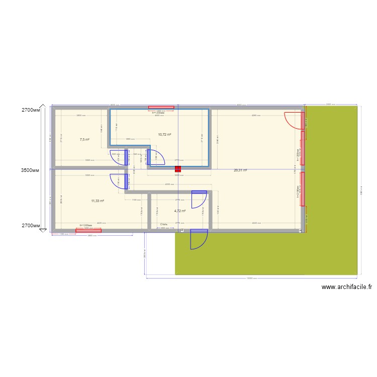 Кудринские узоры. Plan de 6 pièces et 93 m2