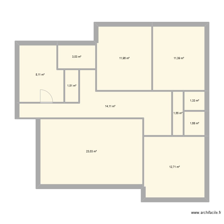 gien. Plan de 11 pièces et 90 m2