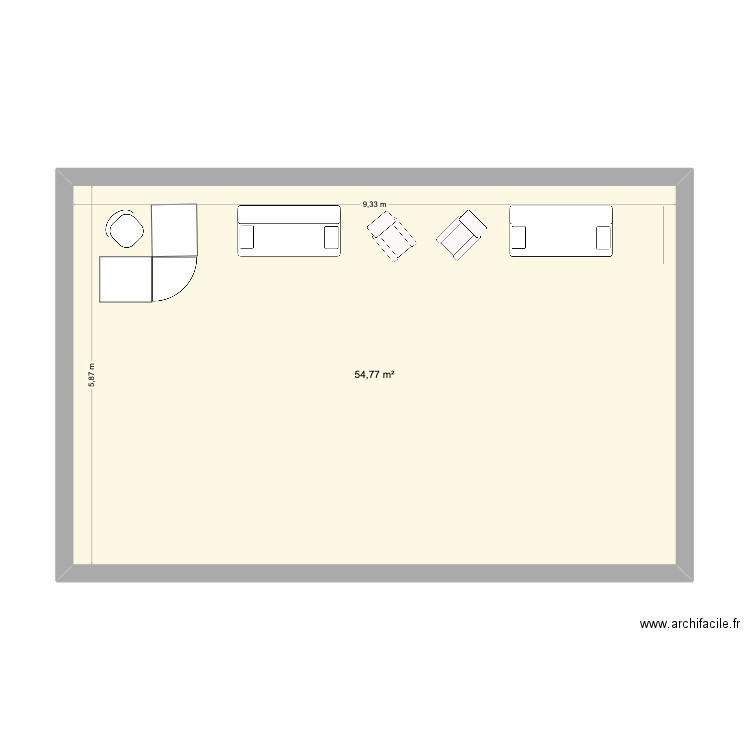 Bat200_entree. Plan de 1 pièce et 55 m2