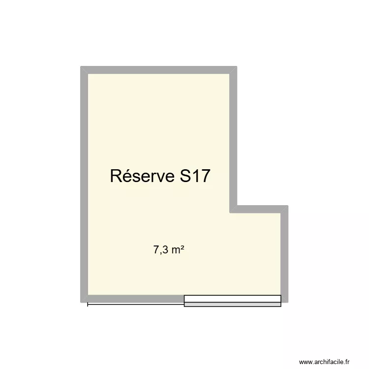 R&eacute;serve S17 CHU Helora Mons Kennedy. Plan de 1 pièce et 7 m²