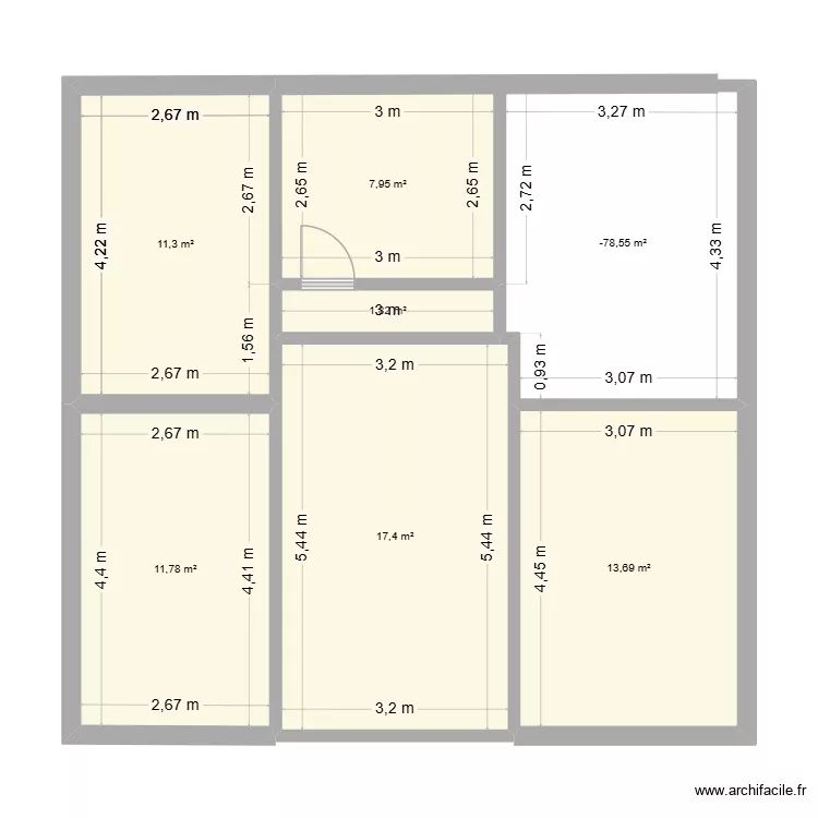 Laennec. Plan de 7 pièces et 78 m² Laennec. Plan de 7 pièces et 78 m²