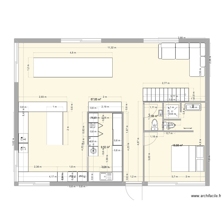 MAISON JB RDC. Plan de 4 pièces et 94 m2