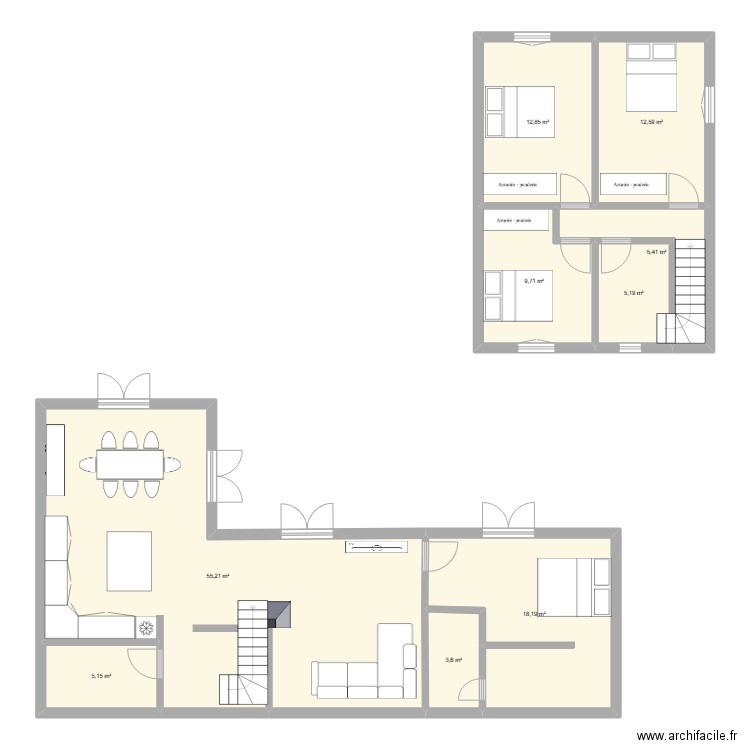 borgo 2. Plan de 9 pièces et 128 m2