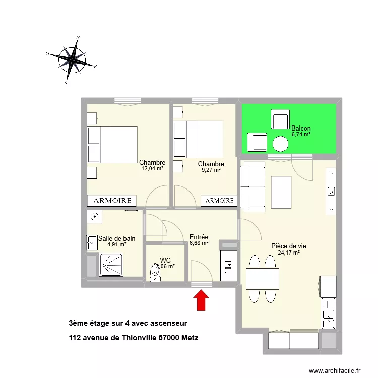 BOUYGUES KONNECT T3. Plan de 