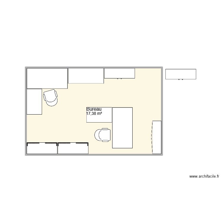 Bureau Edith. Plan de 1 pièce et 17 m2