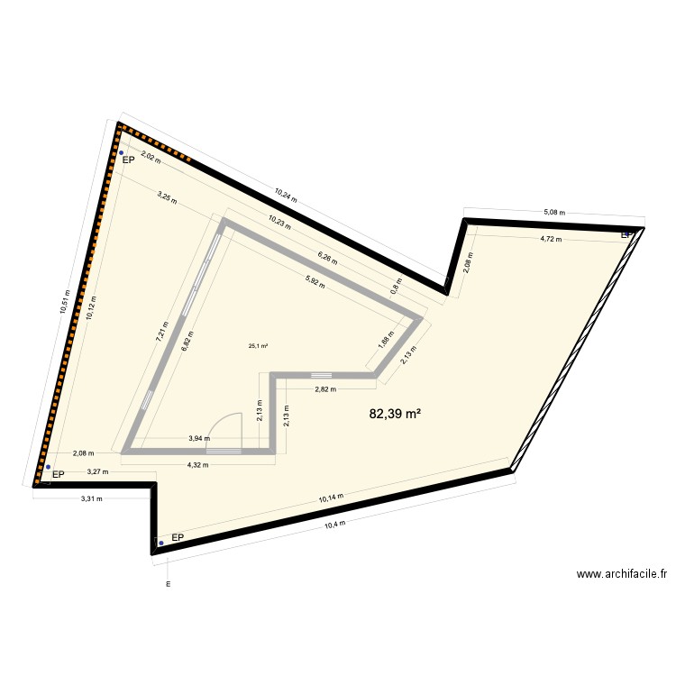 sautervilla. Plan de 2 pièces et 136 m2