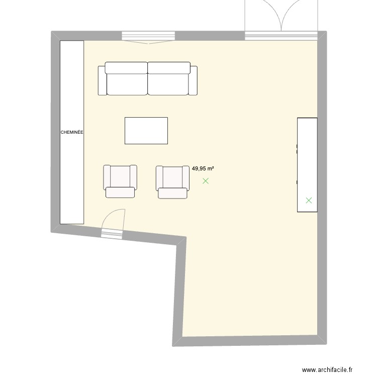 SALON ILE DE RÉ. Plan de 1 pièce et 50 m2