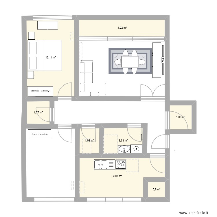 orange 2. Plan de 8 pièces et 36 m2