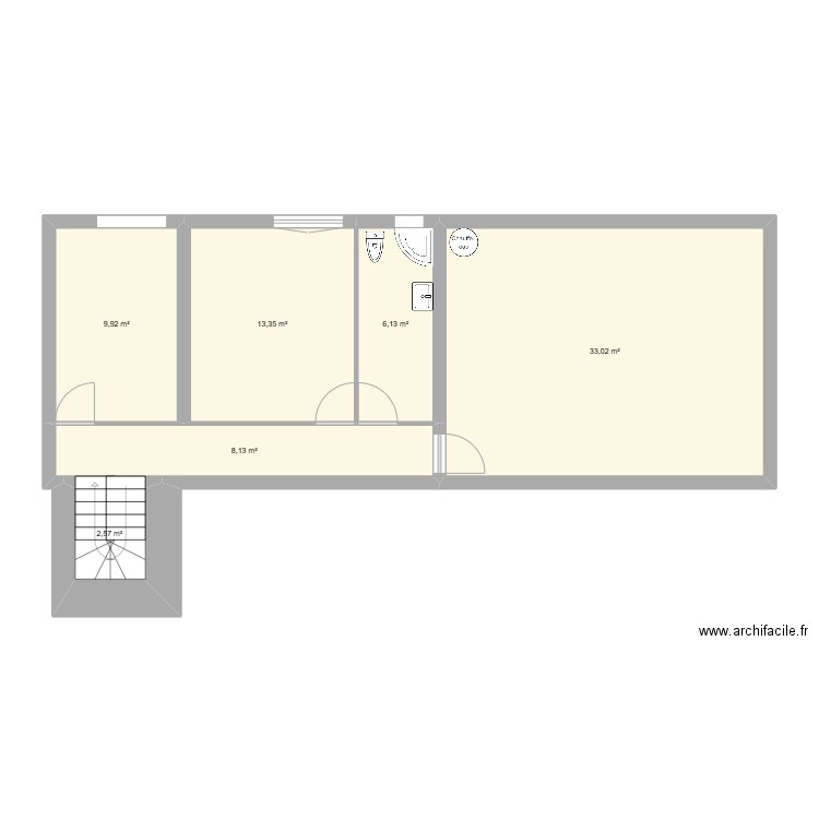 haut maison. Plan de 6 pièces et 73 m2