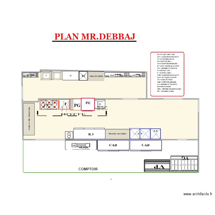 PLAN DEBBAJ 1. Plan de 1 pièce et 39 m2