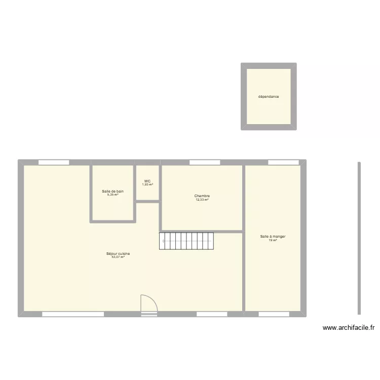 286 dessein cavron. Plan de 6  et 98 m²